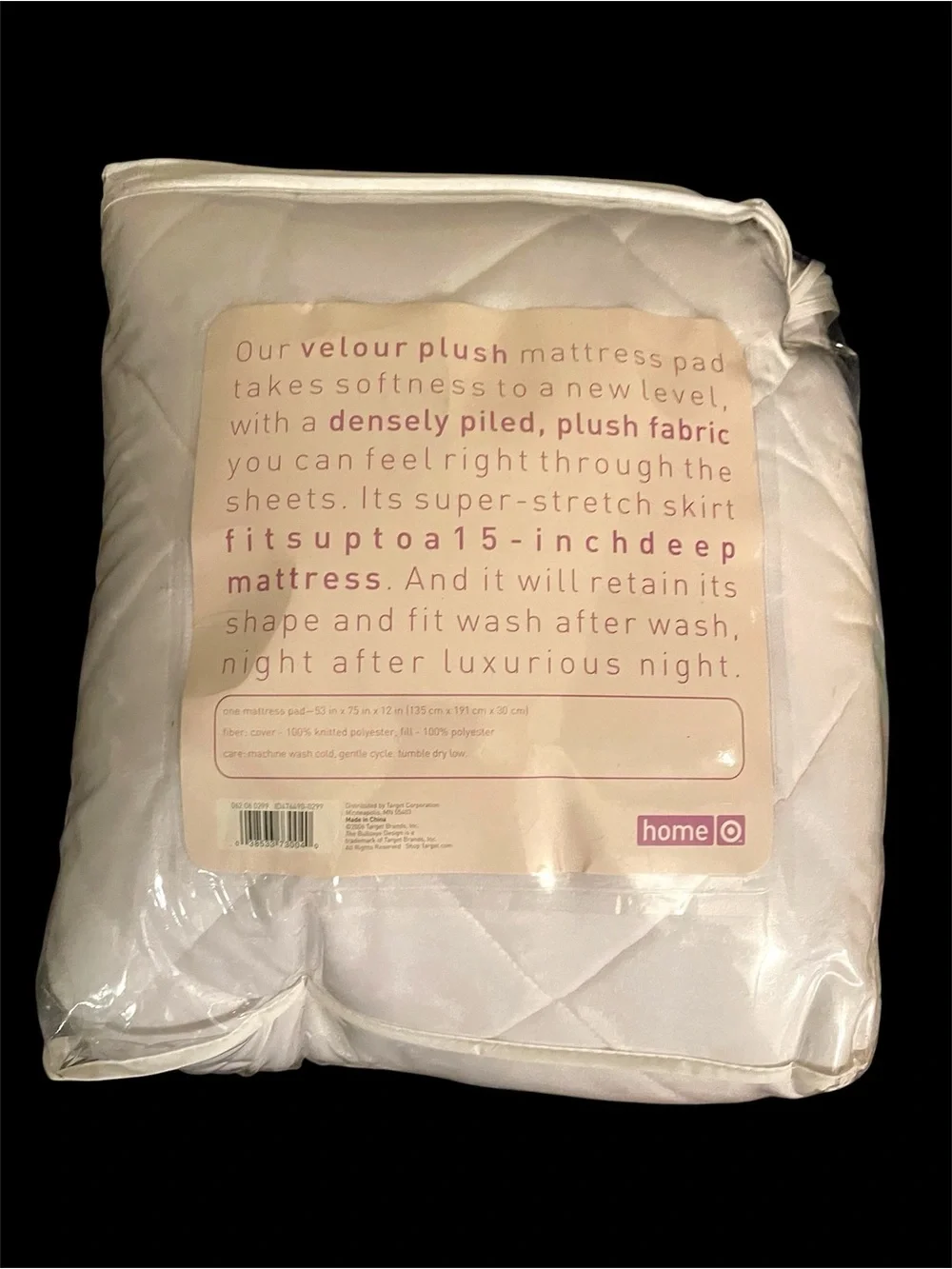 Velour Plush White Full Size Mattress Pad